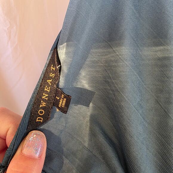 Boutique Downeast Maxi Dress Size L Pleated Emerald Green Holiday Modest NEW - Picture 7 of 9